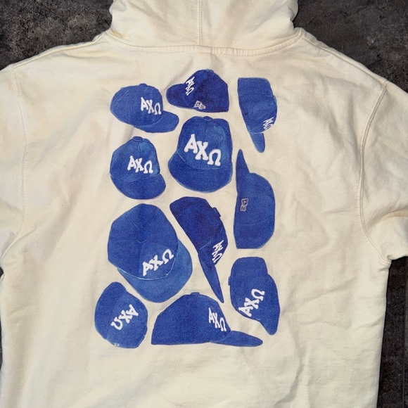 Alpha Chi Omega Cream Hoodie Sweatshirt Size Medium NWOT - Picture 5 of 8